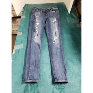 American Eagle Jeans Size 6 Womens Blue Stretch Pants Denim High Rise Jegging